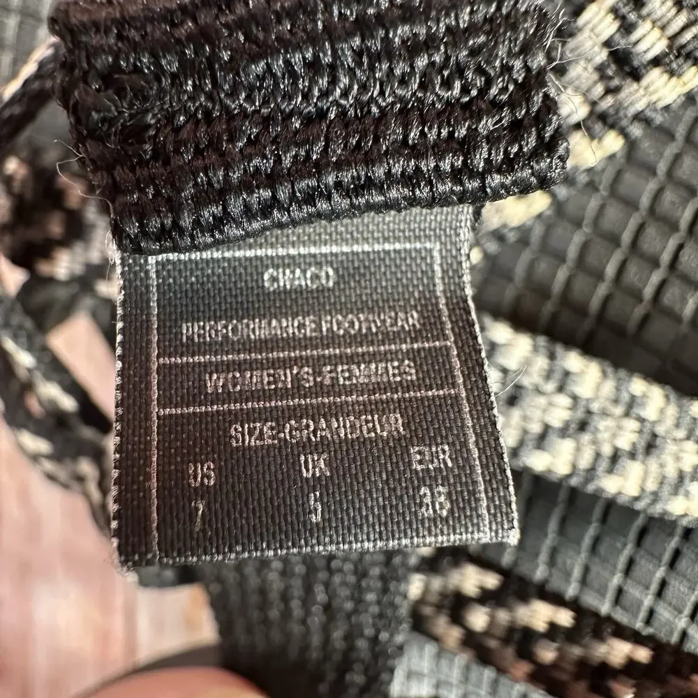 Chaco ZX/2 Womens Size 7 Black Gray Classic Strappy Sandals Open Toe Loop Shoes - Picture 10 of 10